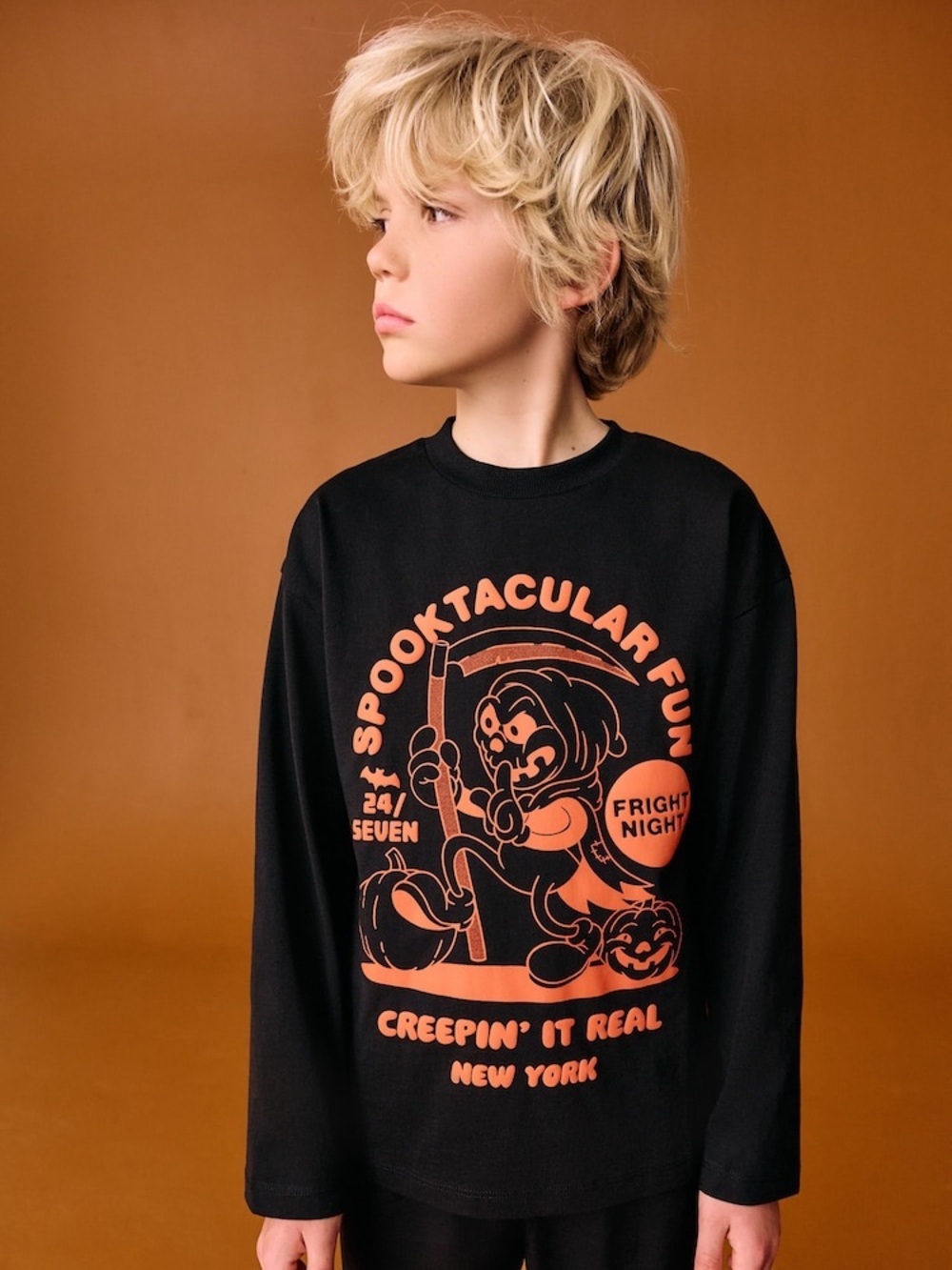 Next • NWT Spooktacular Fun Black Graphic Long-Sleeve Tee